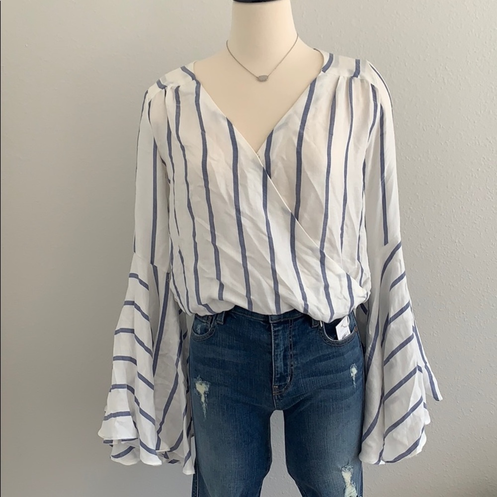 Olivaeous bell sleeve bodysuit